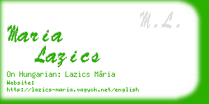 maria lazics business card