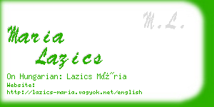 maria lazics business card